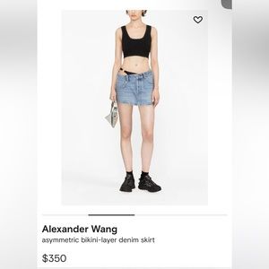 Alexander Wang asymmetrical bikini layer denim skirt